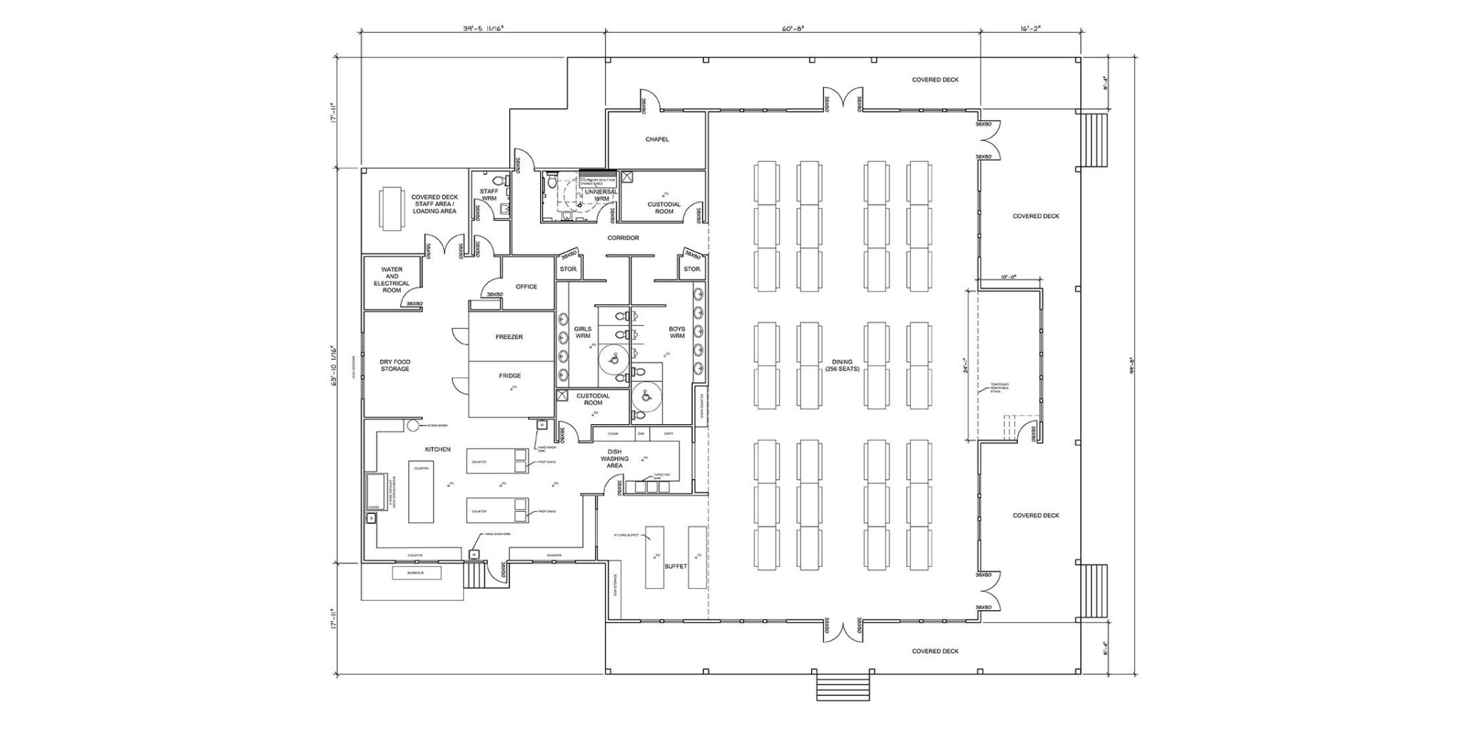 Pioneer Camp dining hall sketch