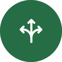 3 arrows pointing in different directions
