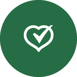 heart with check mark through it